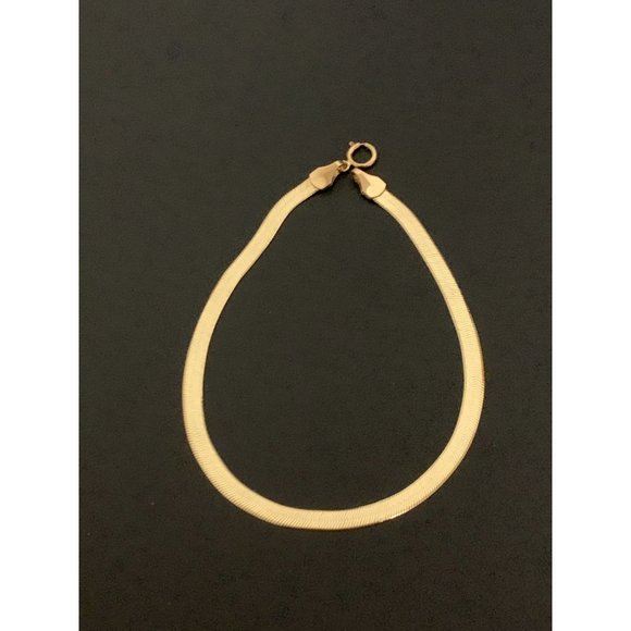 18K Gold Bracelet Flat Chain 7.5 inches 3.03 grams - Picture 1 of 8